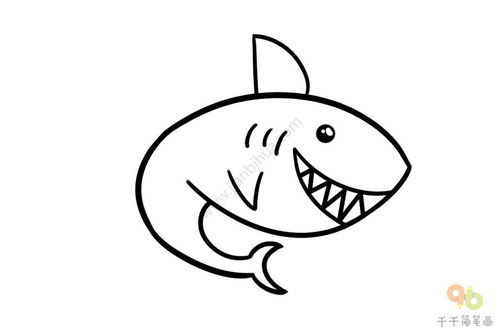 简笔画鲨鱼图片，简笔画鲨鱼简笔画