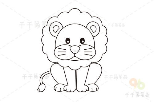 简笔画狮子头，简笔画狮子教程