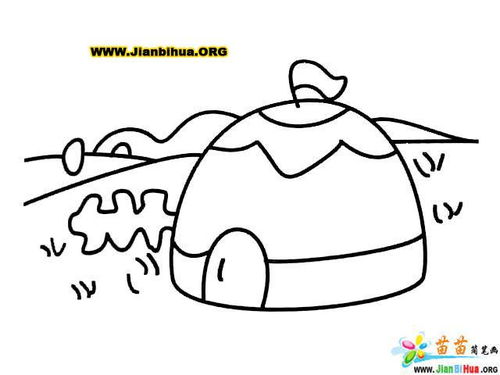 蒙古包怎么画三年级，小学生蒙古包怎么画