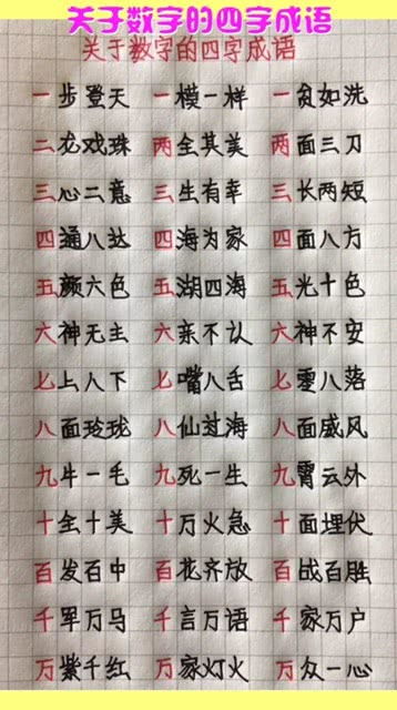 二四含有数字的四字成语，含有数字的四字成语词语