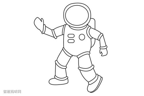 太空人简笔画简单又漂亮，太空人简笔画可爱卡通