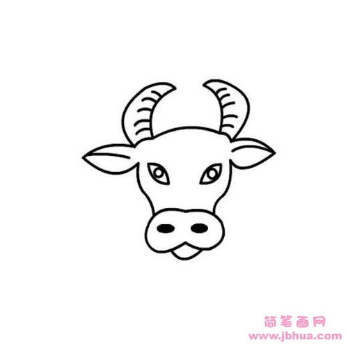 简笔画牛头马面，简笔画牛头像
