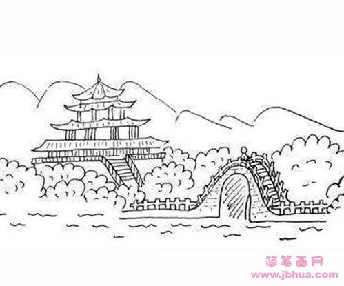 求需要亭子或凉亭的简笔画一幅? 小学五年级,要稍有点难度的!