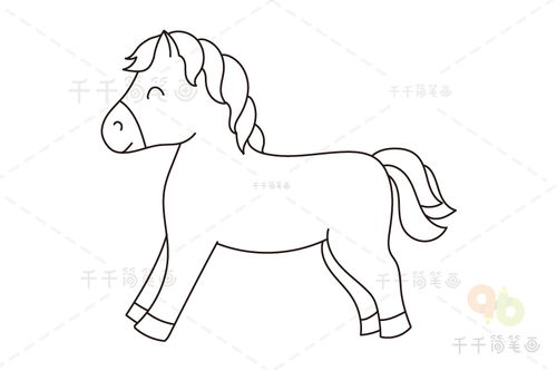 马简笔画简单又漂亮，马简笔画卡通