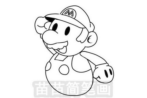 超级马里奥简笔画，马里奥简笔画步骤教程