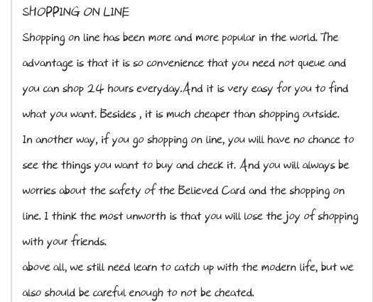 关于网购的英语作文带翻译，关于网购的英语作文题目
