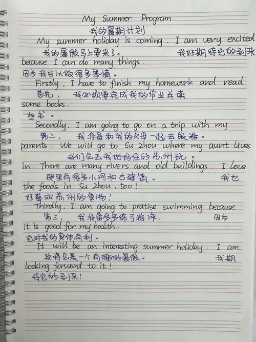 暑假英语作文30字，暑假英语作文70词左右带翻译