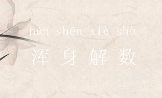 浑身解数读音的拼音，浑身解数的拼音怎么读音