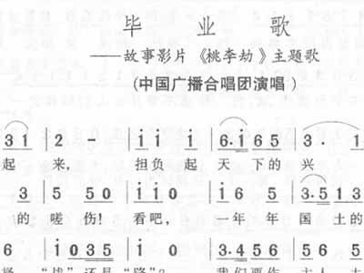 奇妙萌可毕业歌简谱，毕业歌简谱图片