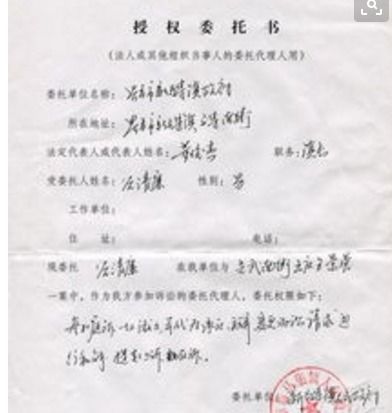 法院授权委托书
