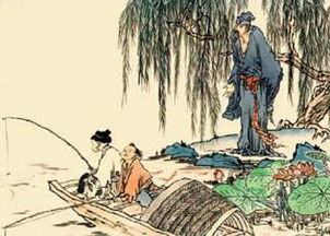 观游鱼古诗配画，白居易观游鱼古诗