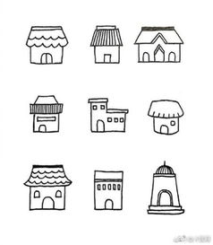 简笔房子画大全图片怎么画
