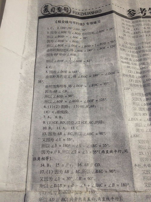 数理报答案高一，初中数学北师大七年级数理报答案