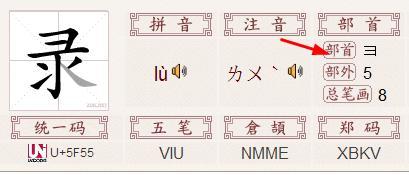 录的偏旁怎么读，录的偏旁部首是什么