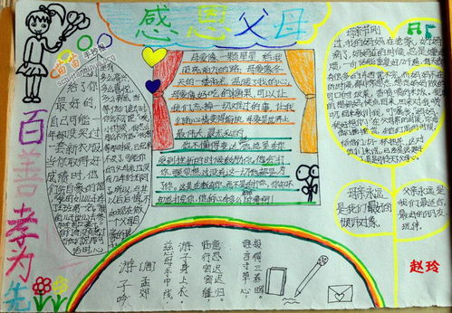 感思父母的手抄报图片，感思父母手抄报字少