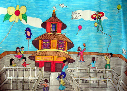 国庆节的简单画法