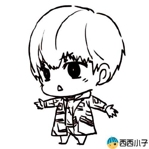 王俊凯简笔画q版 可爱超简单，王俊凯简笔画卡通