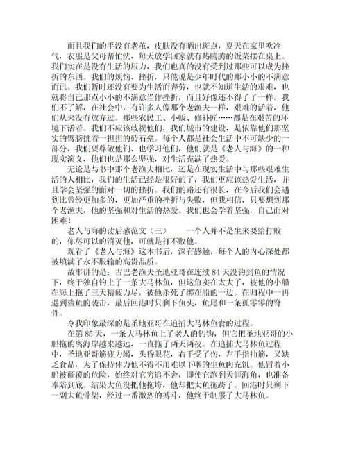 老人与海读后感800字