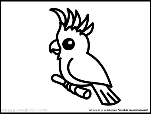 鹦鹉简笔画图片，玄凤鹦鹉简笔画