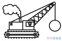 吊车简笔画3-6岁，吊车简笔画彩色