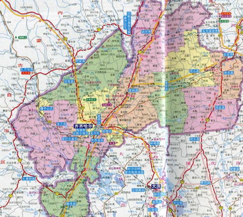 齐齐哈尔地图黑龙江行政地图