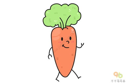 胡萝卜简笔画彩色，红萝卜简笔画彩色