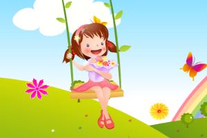 荡秋千的女孩绘画，荡秋千的女孩怎么画