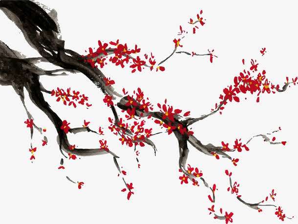 梅花诗配画，梅花诗配画简单又漂亮