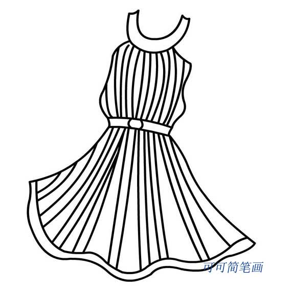 画裙子简笔画 简单漂亮，画裙子简笔画视频