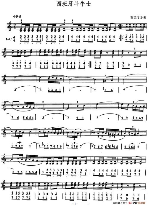 急求 西班牙斗牛舞曲 钢琴曲谱