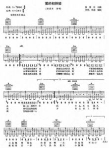 爱之初体验吉他谱c调扫弦，爱之初体验吉他谱原版教学