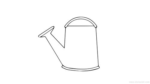 浇水壶简笔画彩色，浇水壶简笔画图片大全 卡通