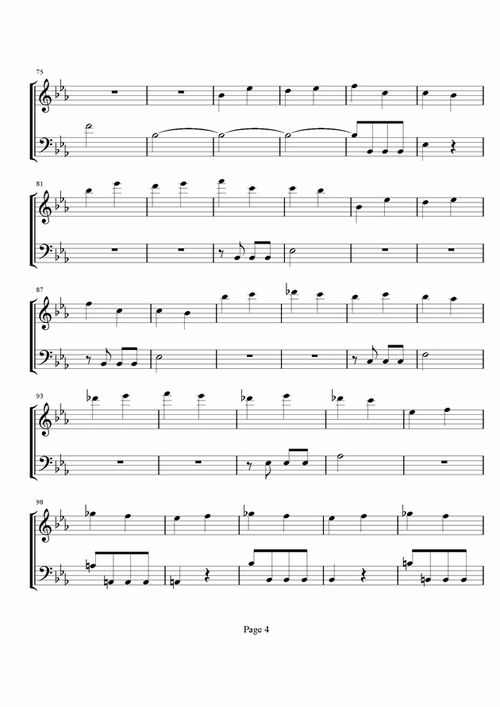 卡农高潮部分简谱