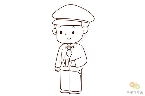 帅气女警察的画法