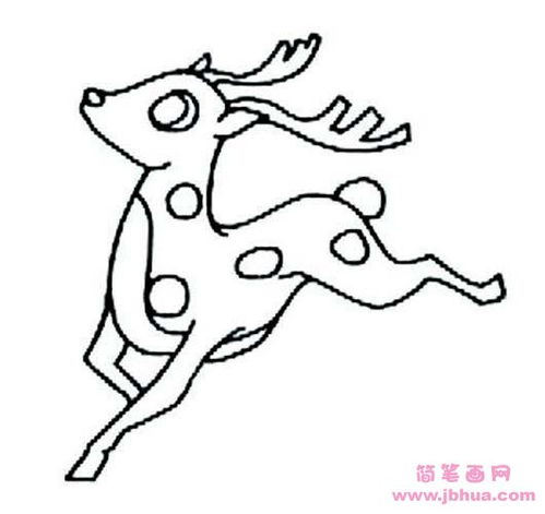 九色鹿的简笔画步骤