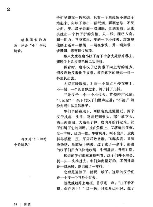 溜索课文解析批注，溜索课文朗读音频