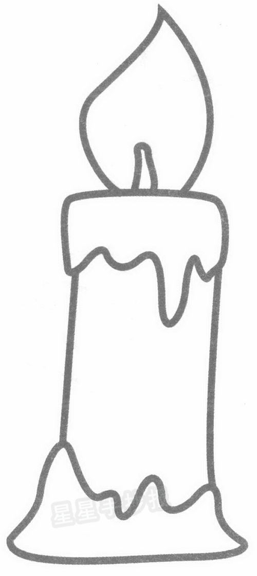 蜡烛简笔画步骤图解