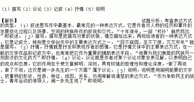 句子的表达方式有几种手法，句子的表达方式有哪几种?