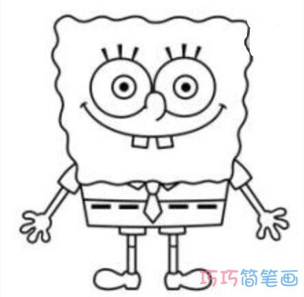 海绵宝宝简笔画可爱版，海绵宝宝简笔画全部人物