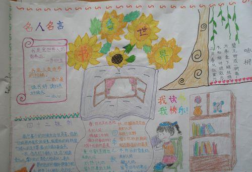 三年级读书名言手抄报，读书名言手抄报模板简单又漂亮