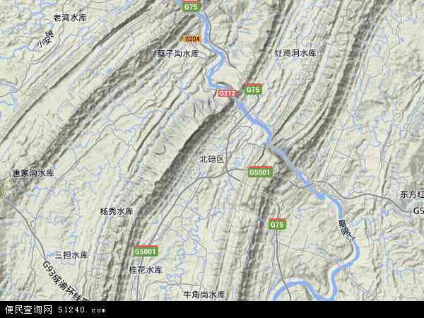 合川在北碚的什麼方位