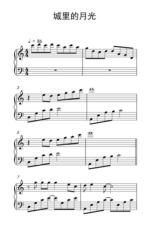 城里的月光简谱(许美静)
