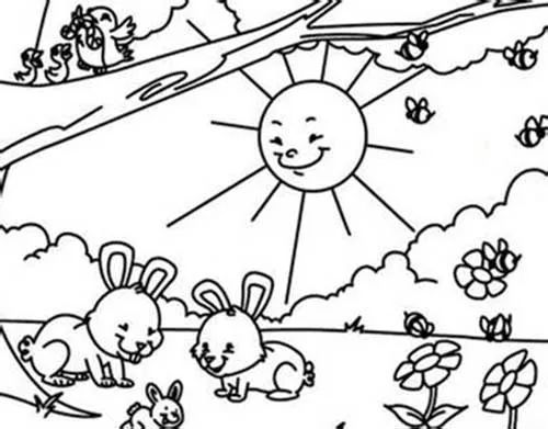 简笔画春天的一幅画坚版，简笔画画春天的一幅画