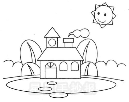 泳池的豪华别墅怎么画