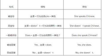 英语一般现在时的基本结构