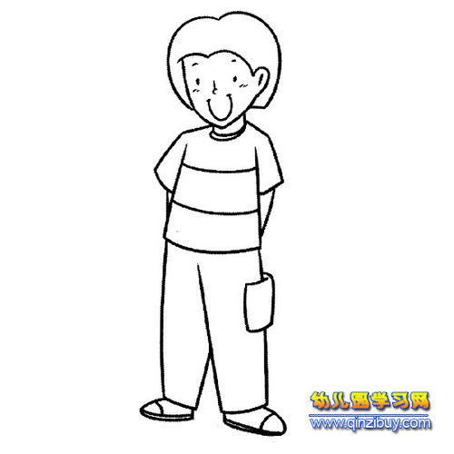 简笔画人物男孩帅气侧脸，简笔画人物男孩帅气图片