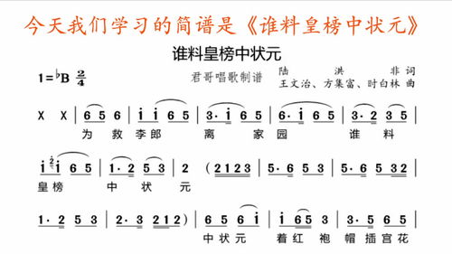 谁料皇榜中状元简谱完整版，二胡曲谁料皇榜中状元简谱