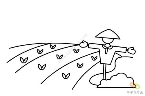 丰收的田地简笔画，一块田地简笔画