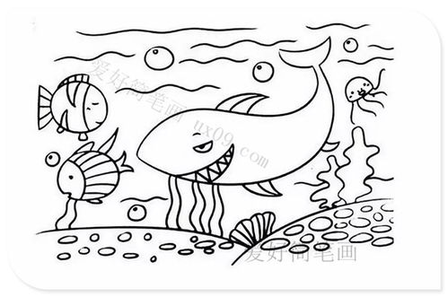 海底世界简笔画怎么画