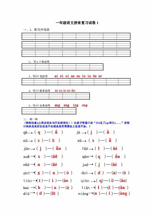 试卷拼音怎么读，试卷拼音田字格word模板